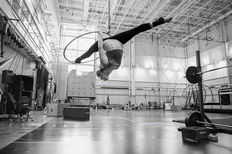 Performer at Cirque’s rehearsal space